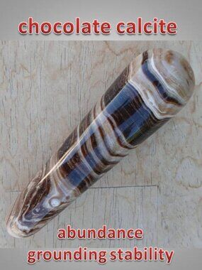 chocolate calcite wand massage crystal stone 02
